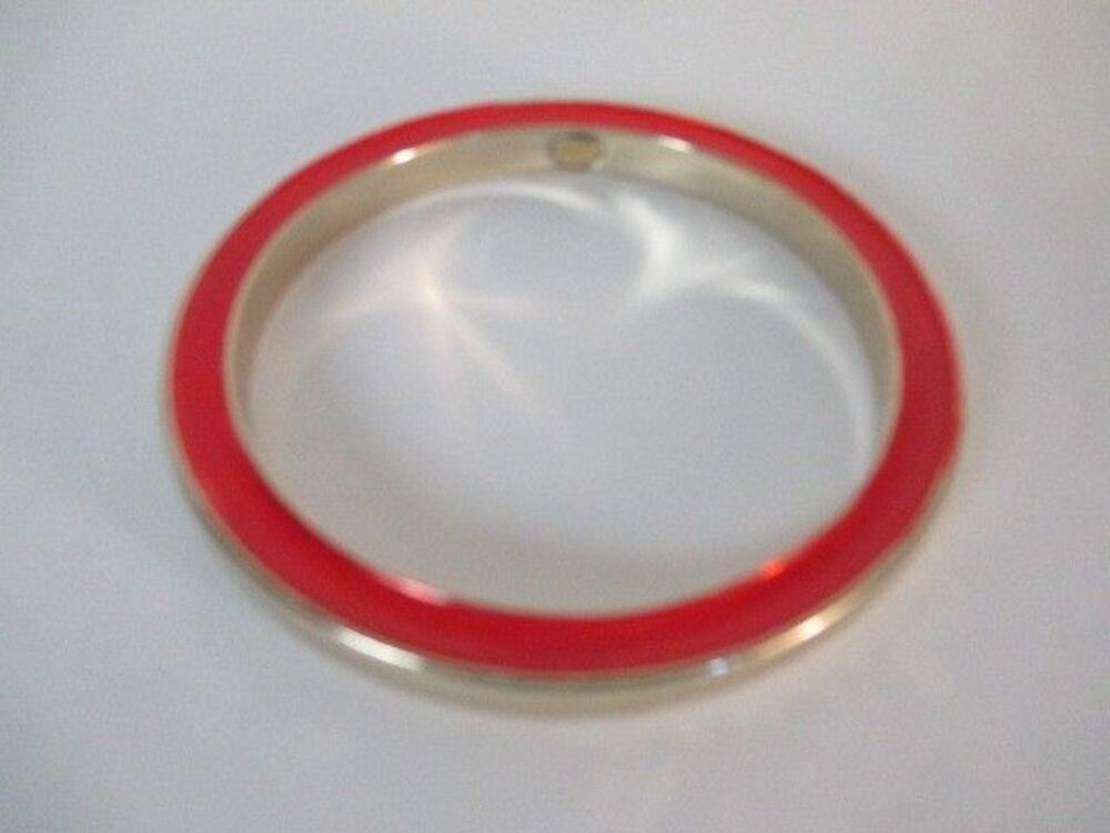 Gerard Yosca Red Enamel Gold Thick Bangle bracelet NWOT $160